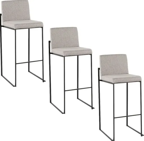 Arelane III Dark Gray Barstool, Set of 3