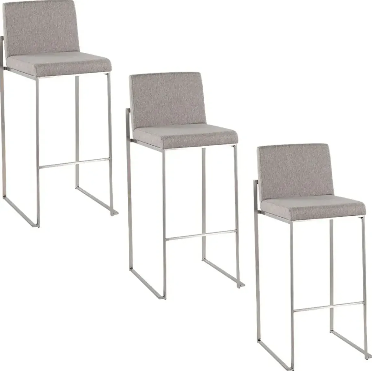 Nowotny IV Gray Barstool, Set of 3