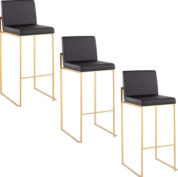 Nowotny III Black Barstool, Set of 3