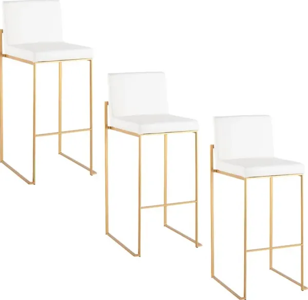 Nowotny III White Barstool, Set of 3