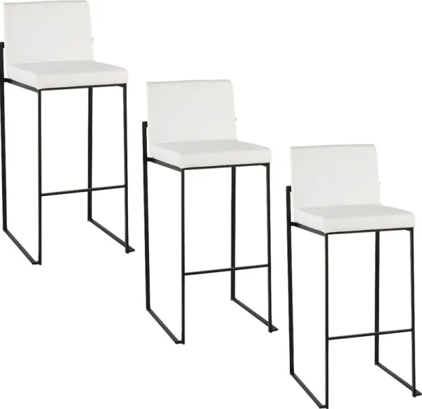 Arelane III White Barstool, Set of 3