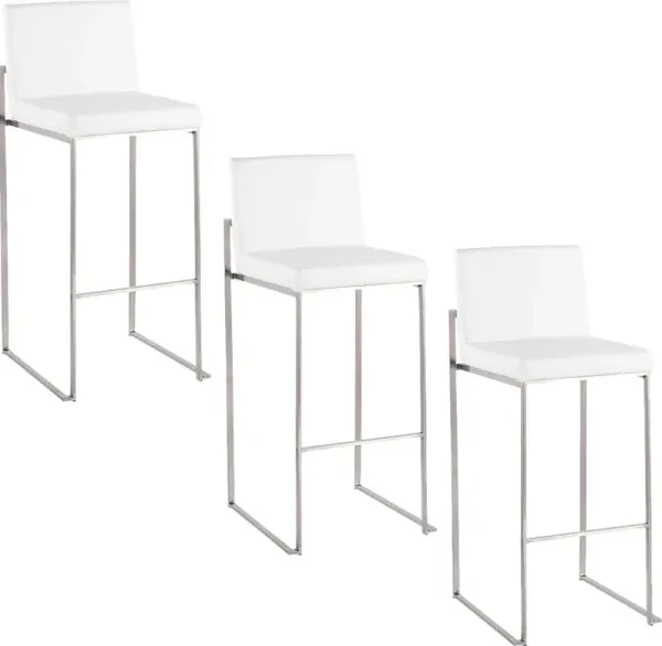 Nowotny V White Barstool, Set of 3