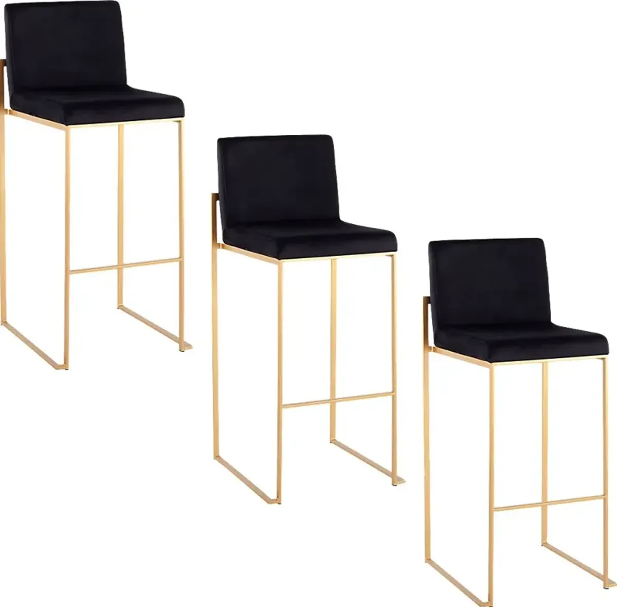 Nowotny II Black Barstool, Set of 3