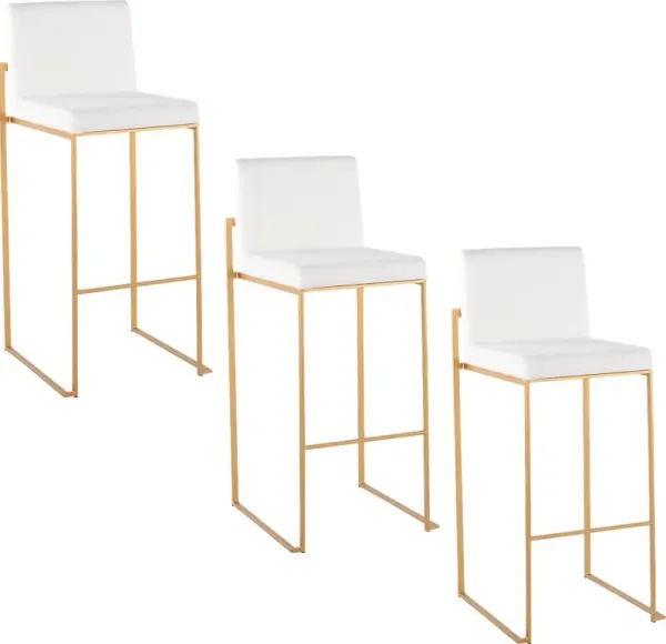 Nowotny II White Barstool, Set of 3