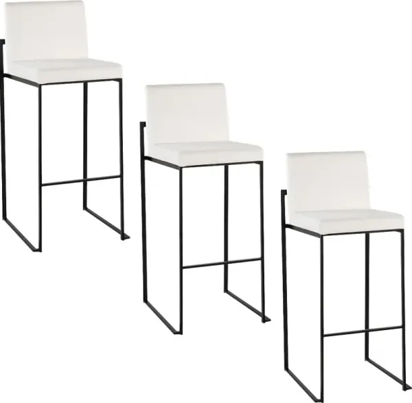 Arelane IV White Barstool, Set of 3