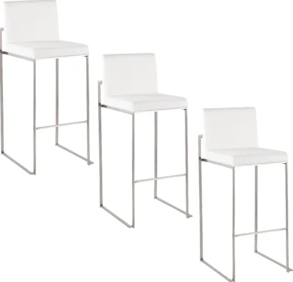 Nowotny IV White Barstool, Set of 3