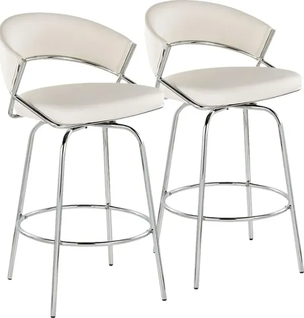 Harborson IV White Counter Height Stool, Set of 2