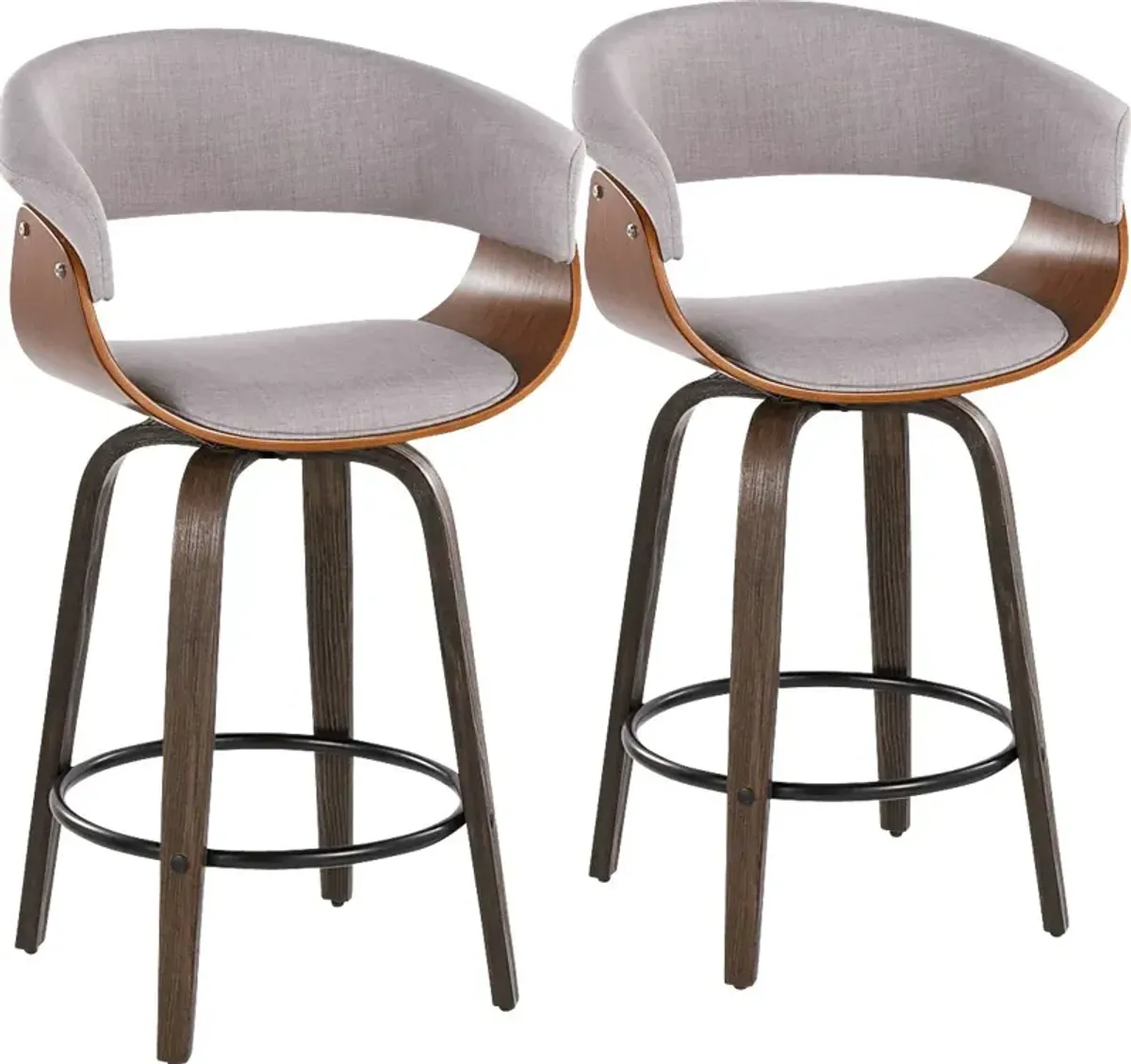 Uandi I Stone Swivel Counter Height Stool, Set of 2
