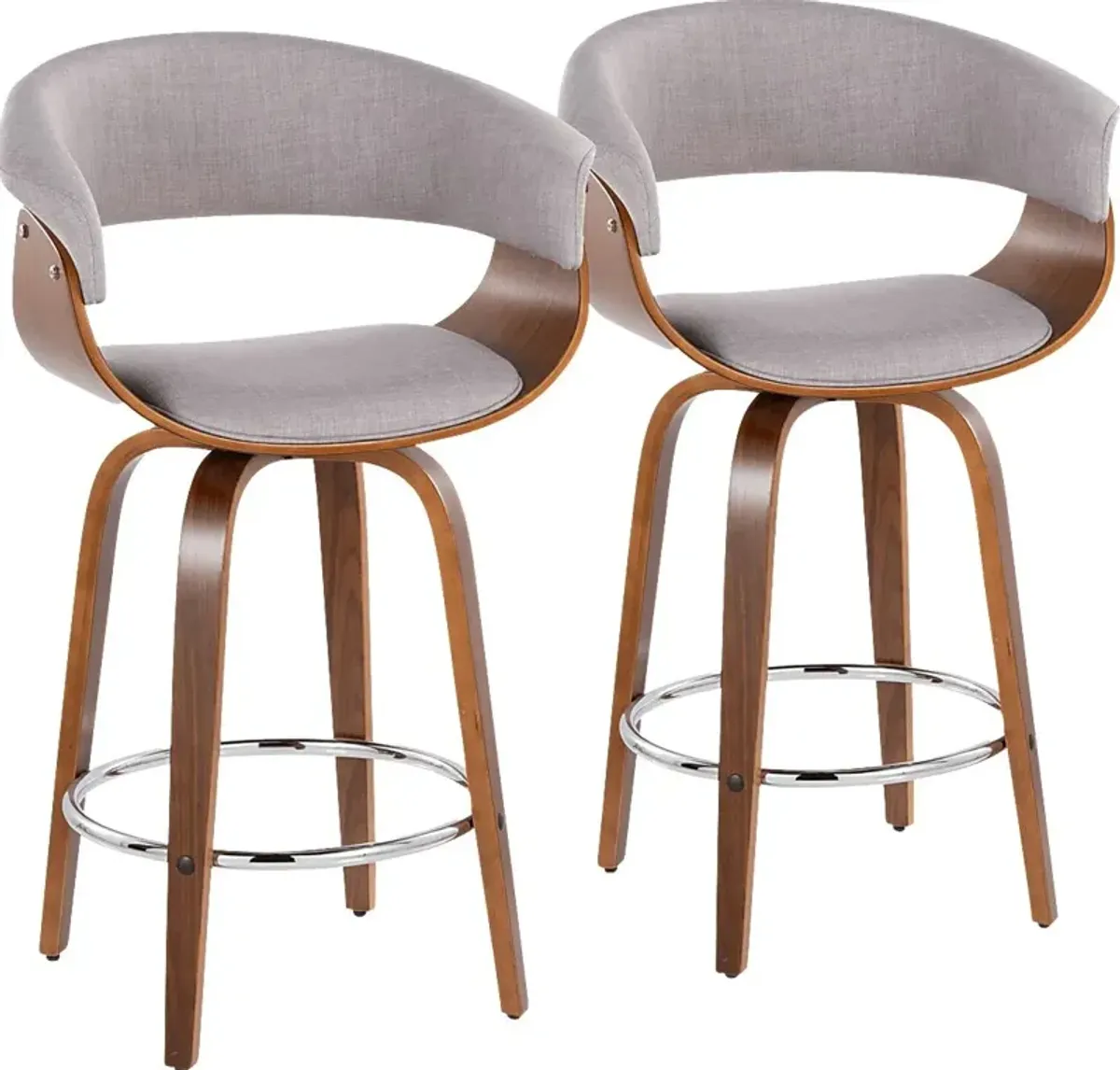 Uandi II Stone Swivel Counter Height Stool, Set of 2