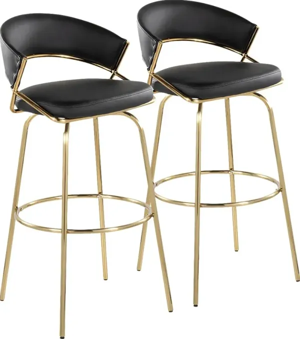 Harborson Black Barstool, Set of 2