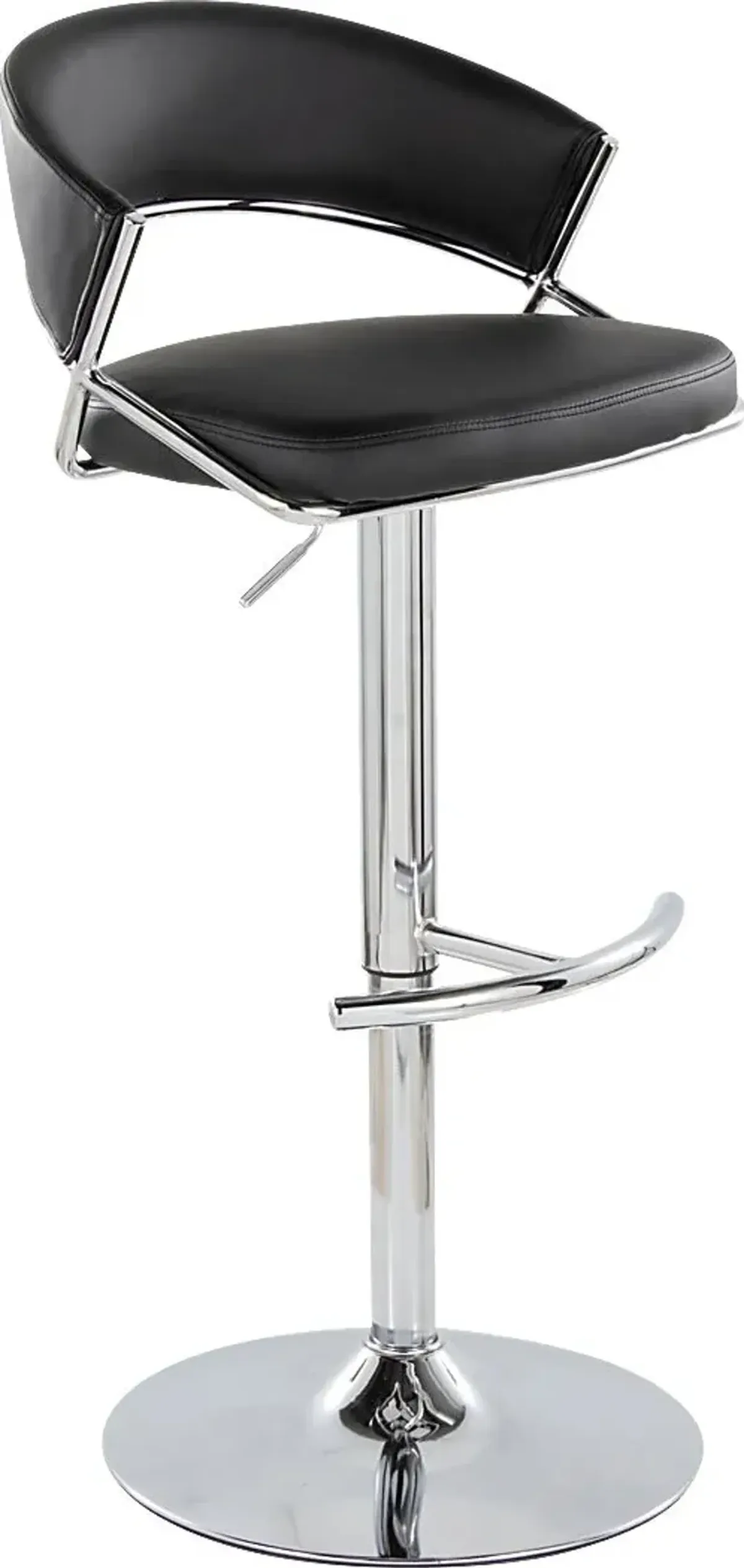 Harborson V Black Adjustable Swivel Barstool, Set of 2