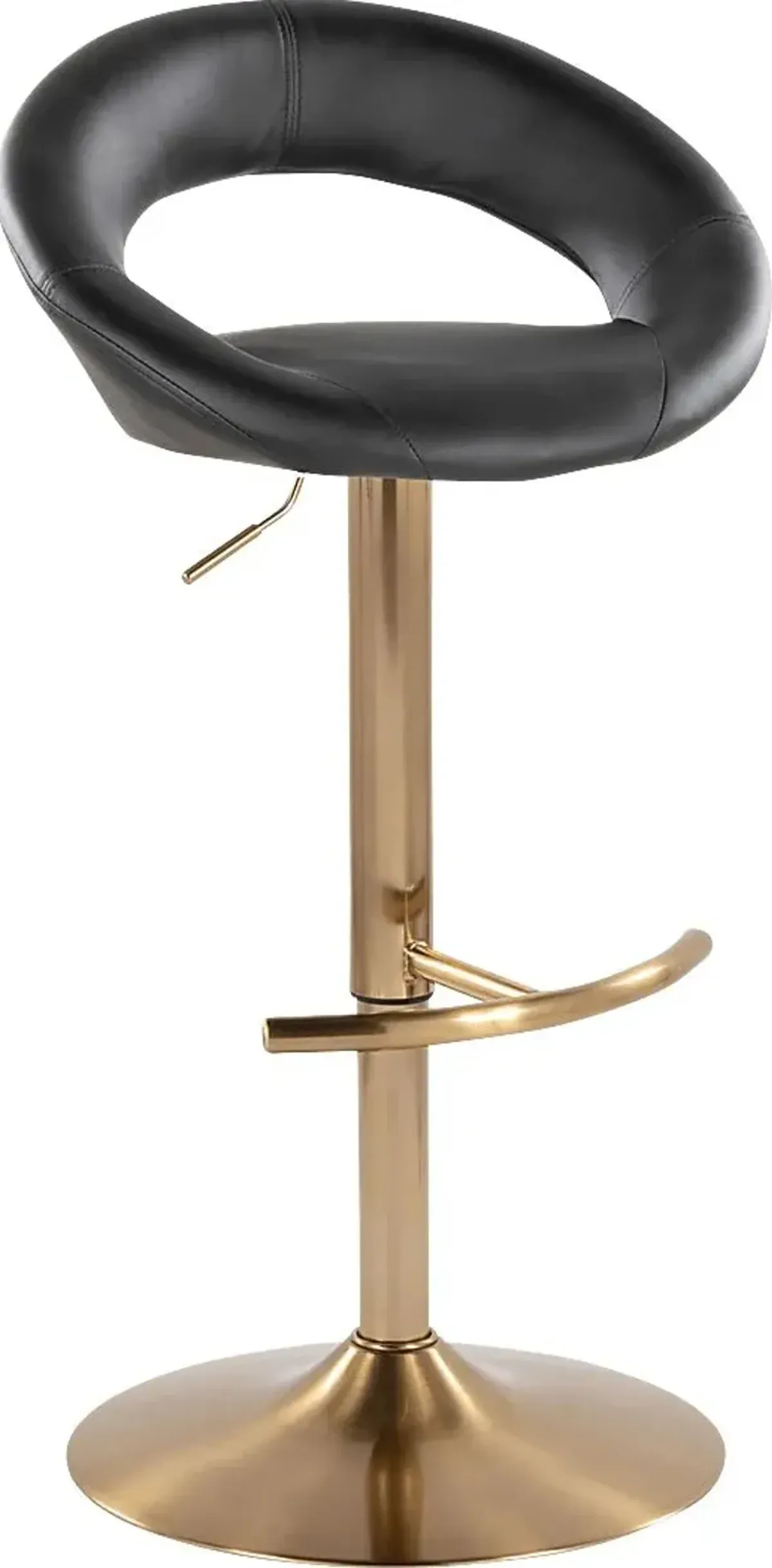 Shallowe I Black Adjustable Swivel Barstool, Set of 2