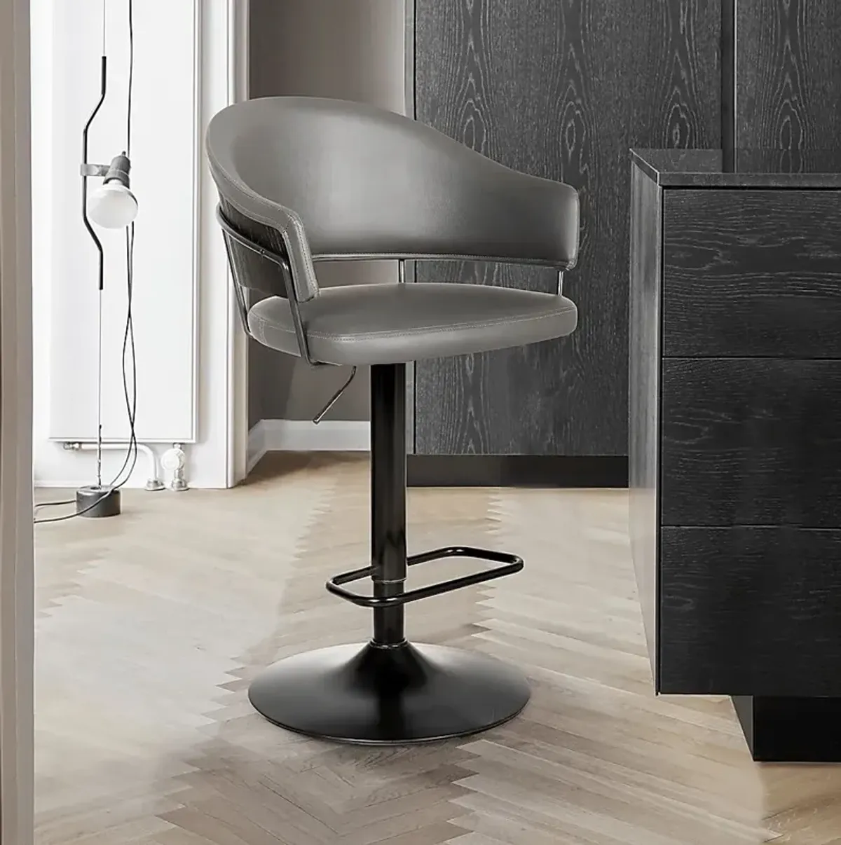 Shaahnaz Gray Adjustable Barstool