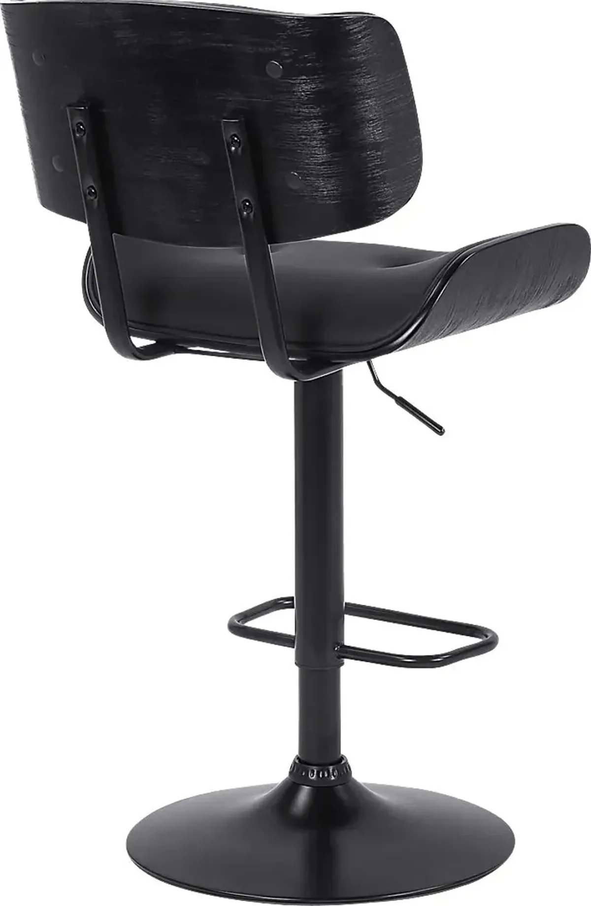 Nizar Black Adjustable Swivel Barstool