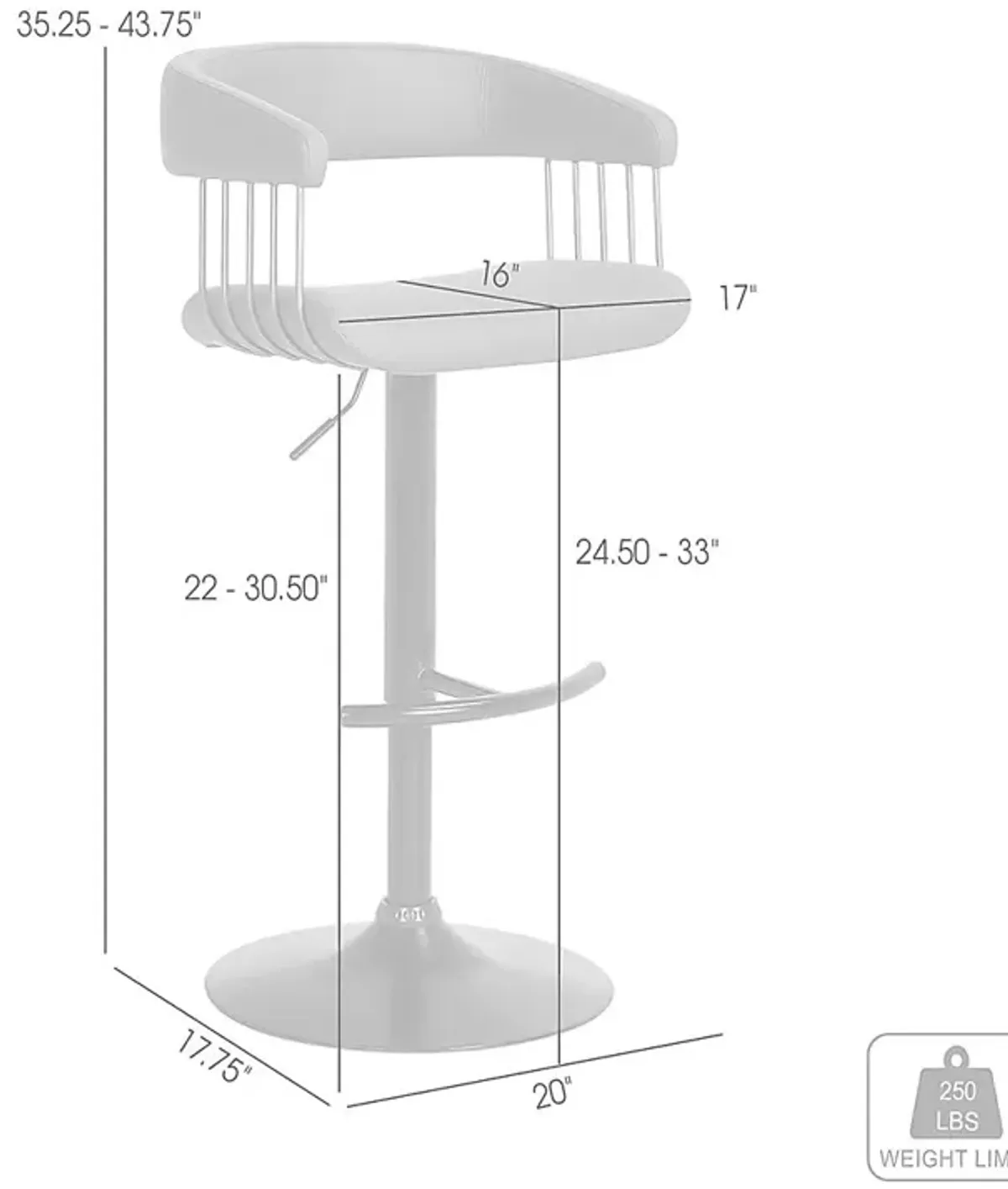 Jariya Gray Adjustable Barstool