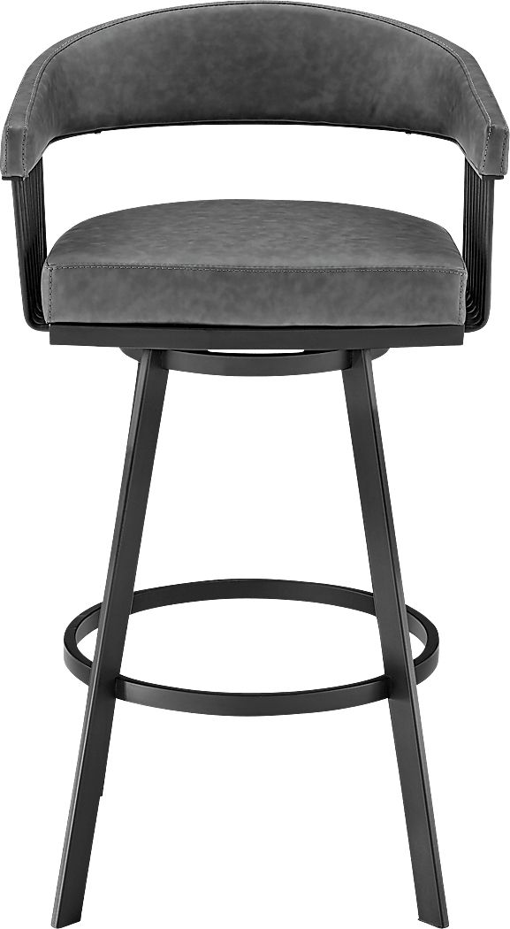 Lubna Gray Swivel Barstool