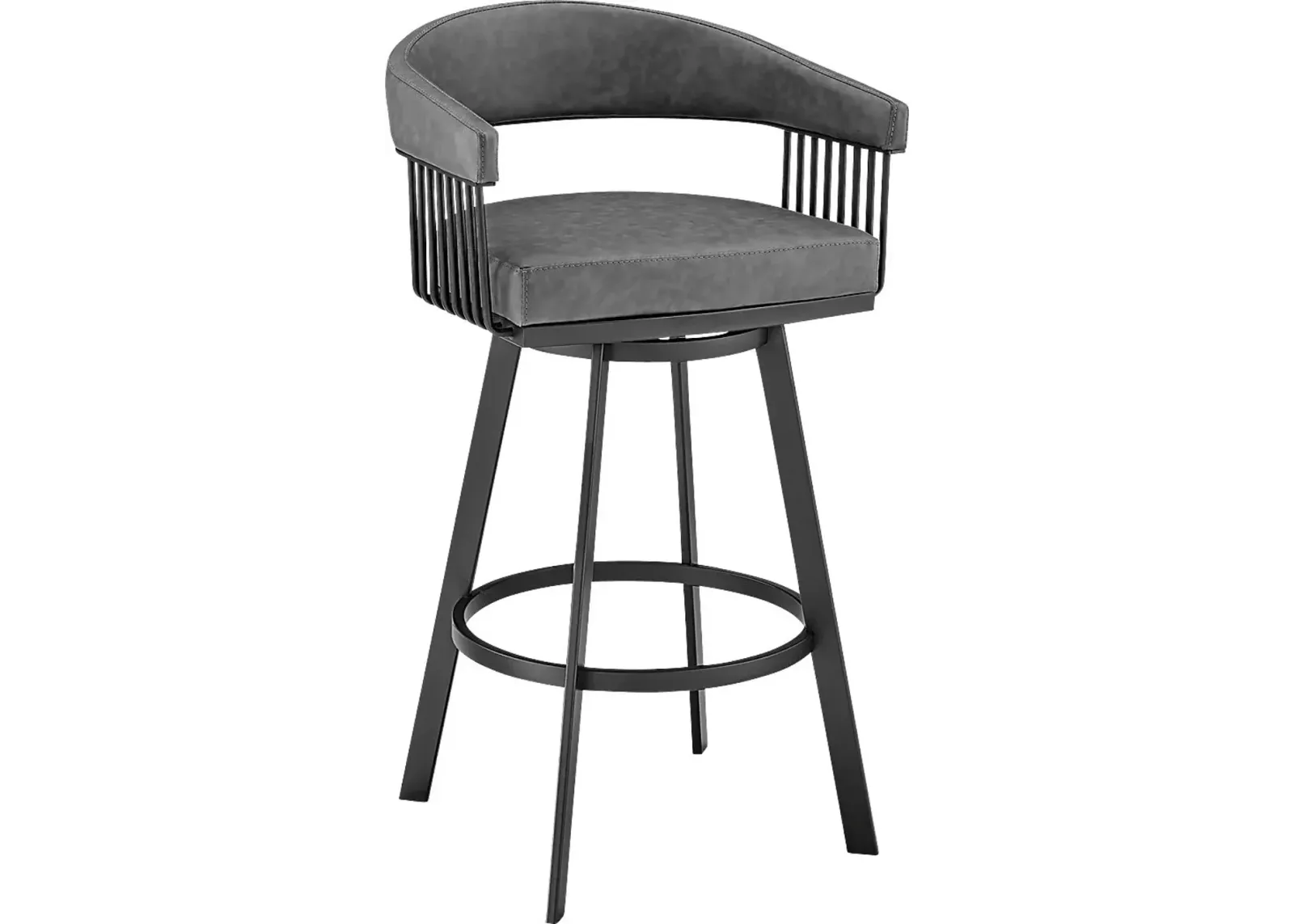 Lubna Gray Swivel Barstool