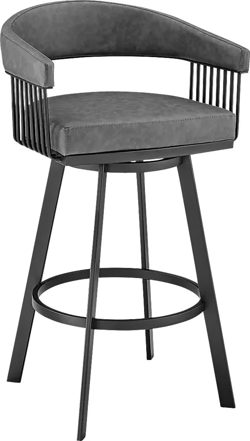 Lubna Gray Swivel Barstool