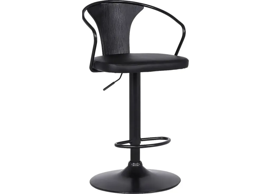 Saujour Black Swivel Barstool