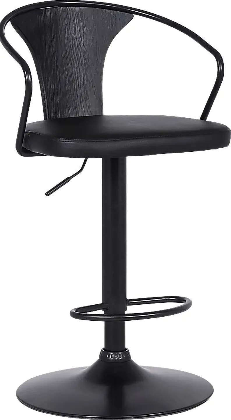 Saujour Black Swivel Barstool