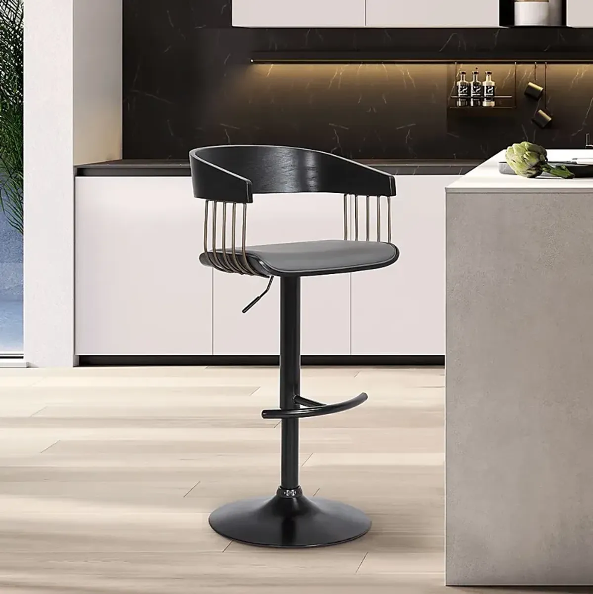 Tolleche Gray Adjustable Barstool