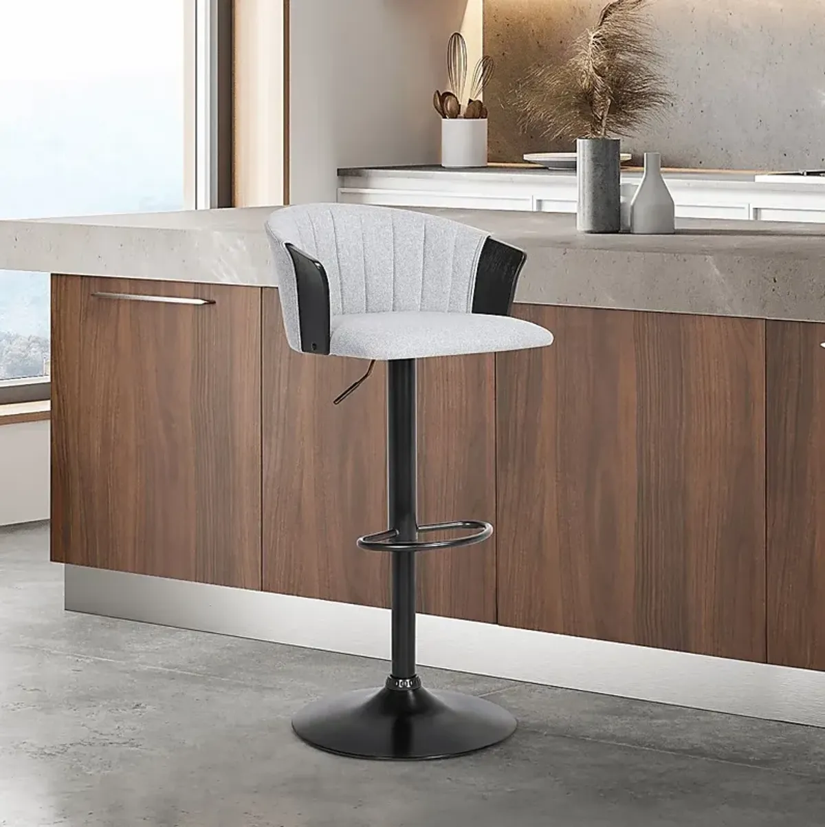 Lemsea Gray Adjustable Barstool