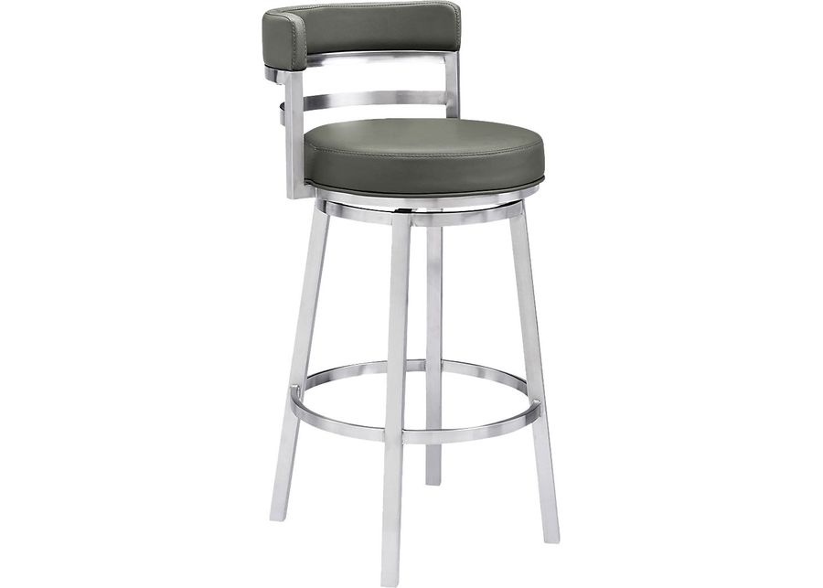 Haligue Gray Swivel Barstool