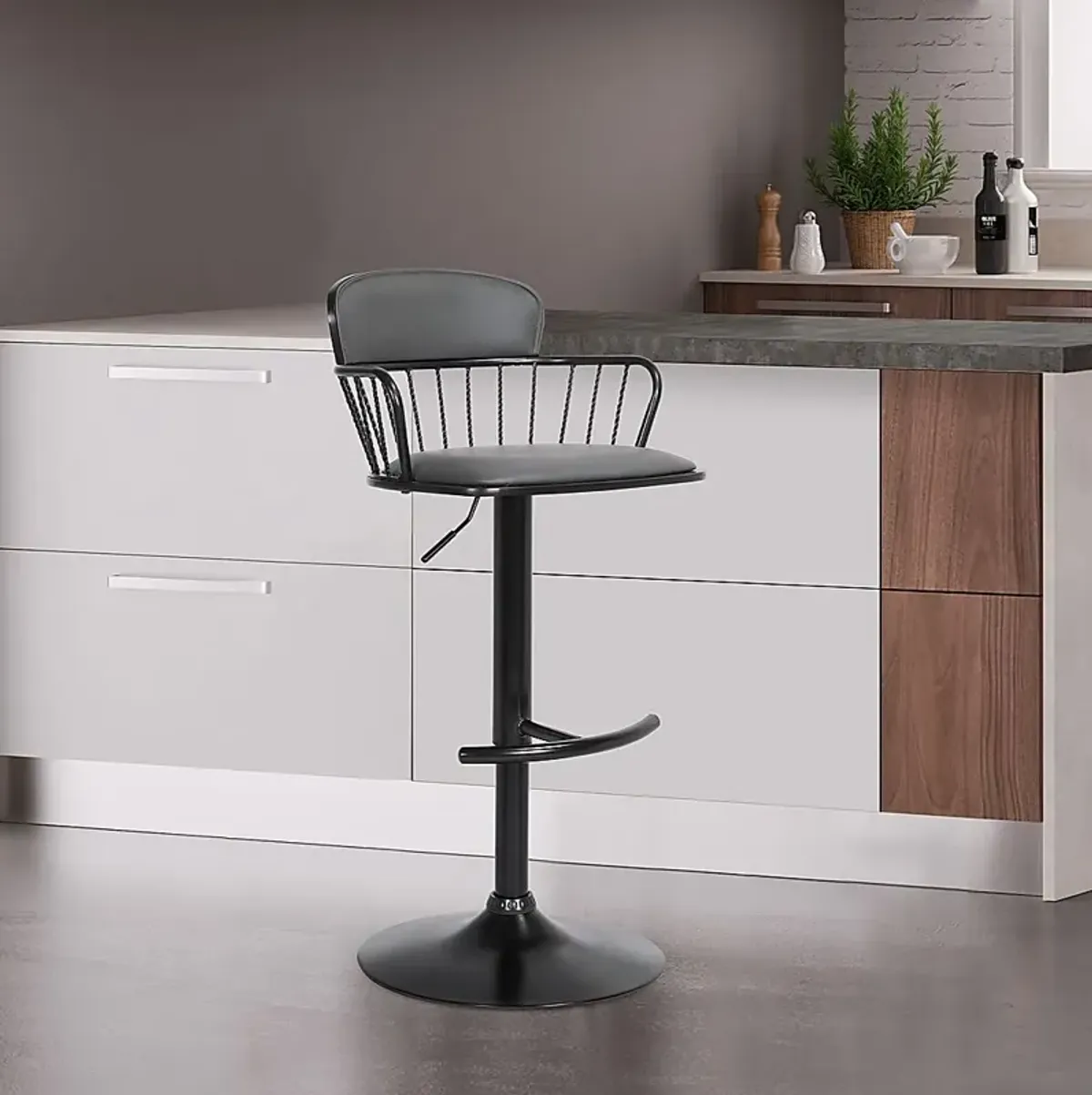 Suscroft Gray Adjustable Barstool