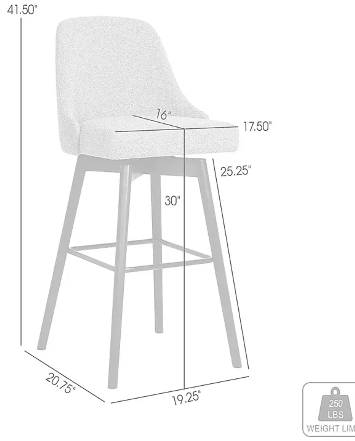 Minilita Gray Swivel Barstool