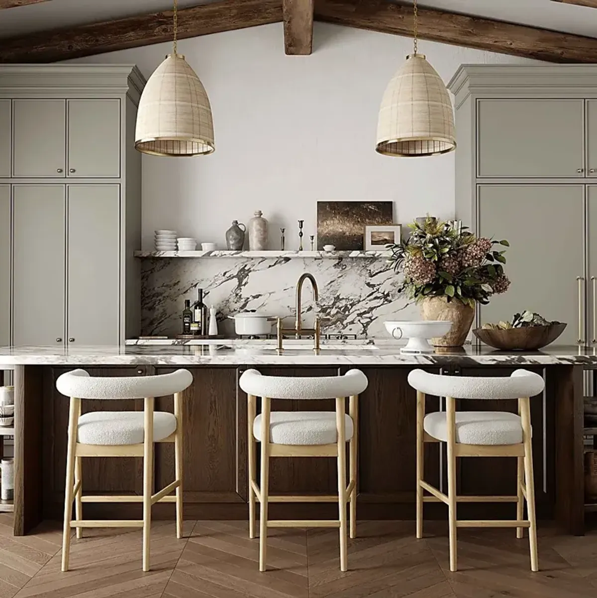 Calewood Cream Counter Stool