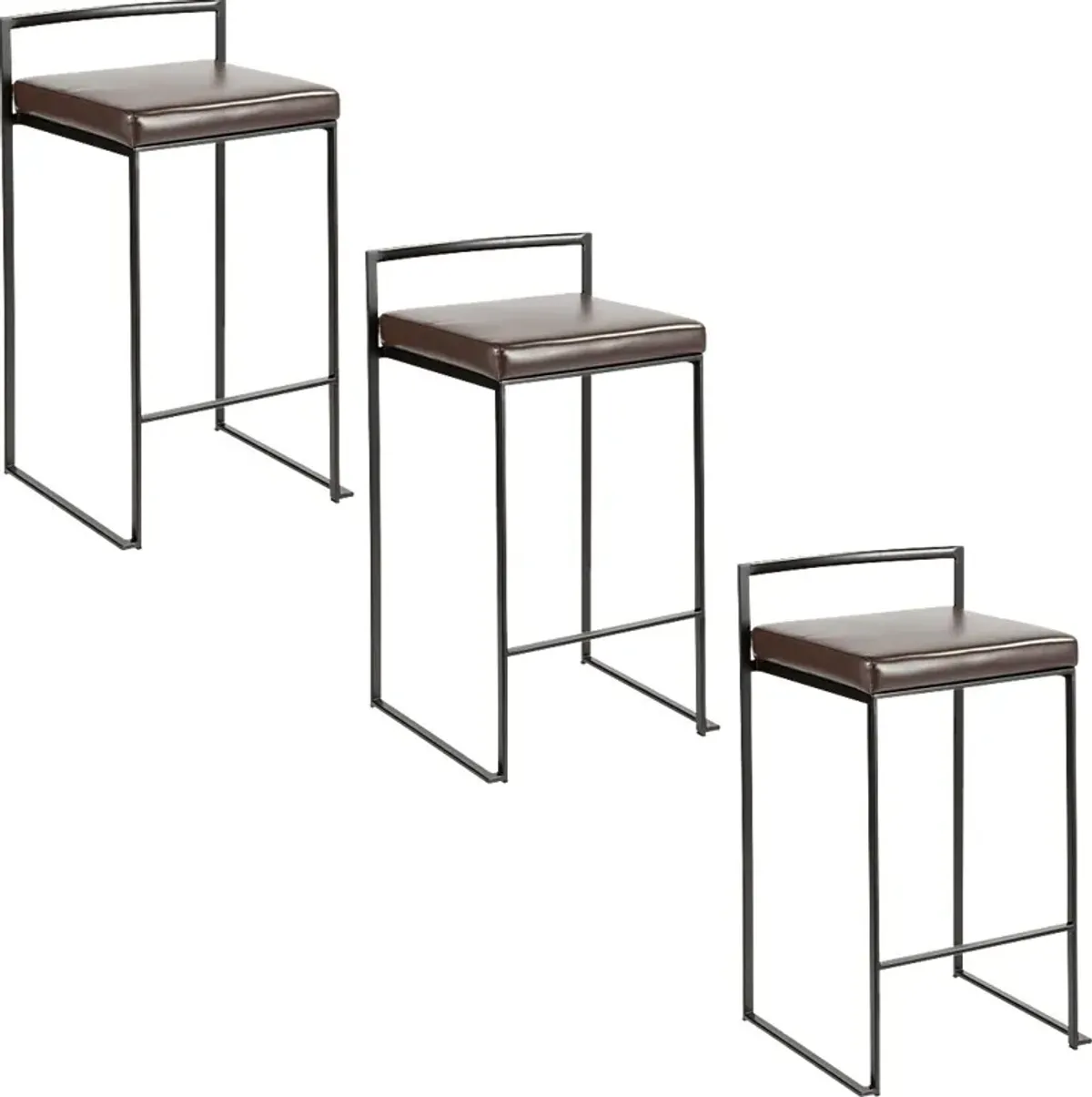 Sora II Brown Counter Height Stool, Set of 3