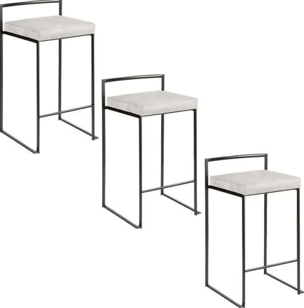 Sora II Gray Counter Height Stool, Set of 3