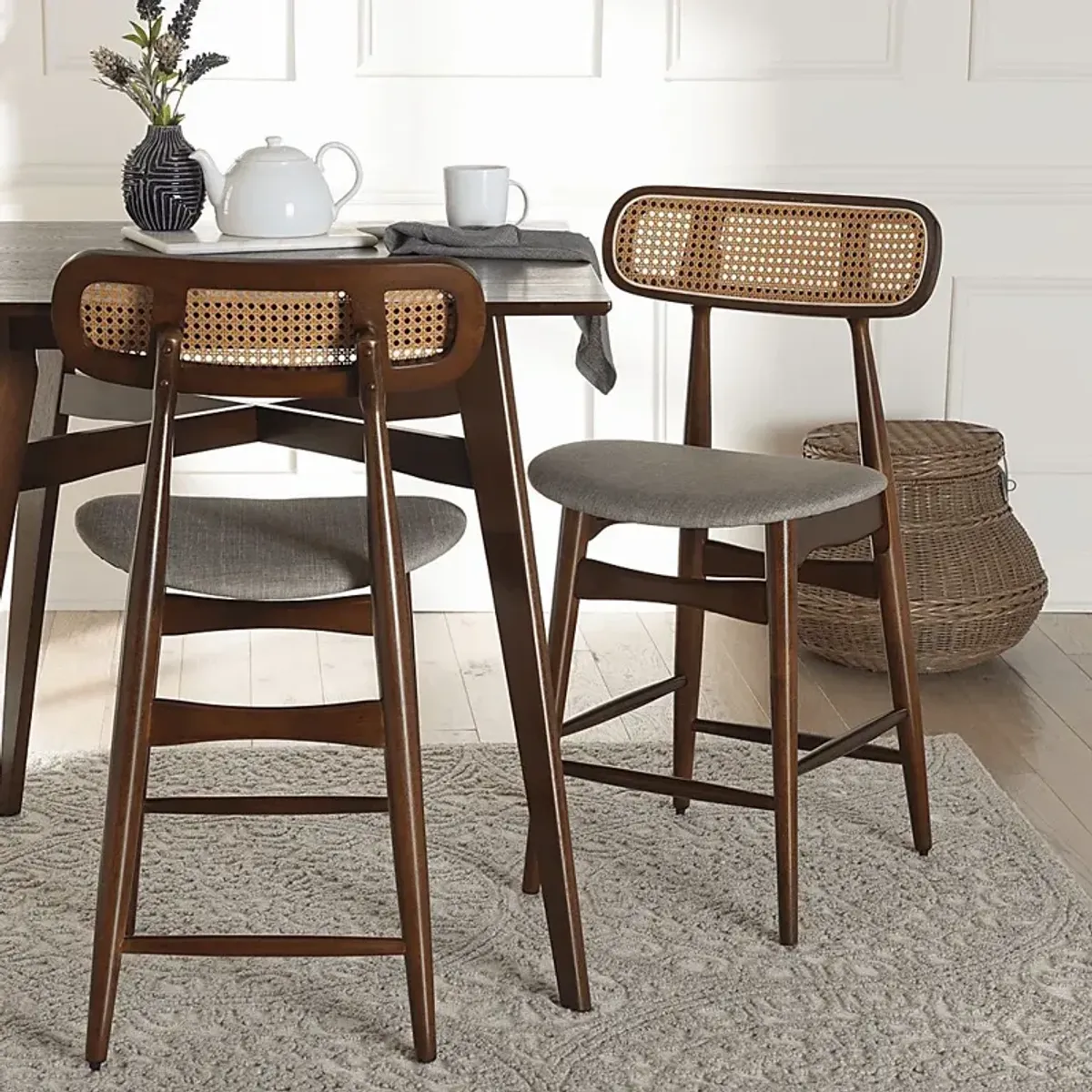 Argilla Walnut Brown Counter Stool, Set of 2