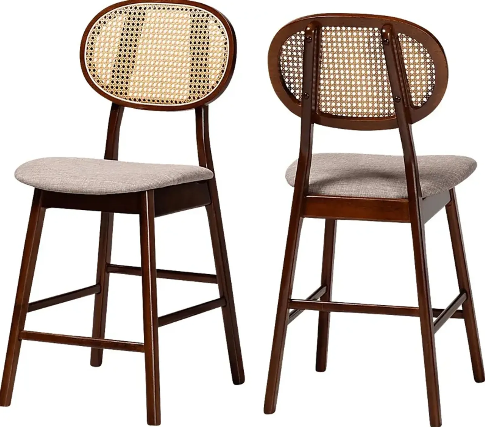 Alonesos Walnut Brown Counter Stool, Set of 2