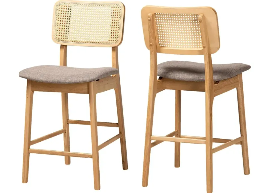 Ballardvale Natural Counter Stool, Set of 2