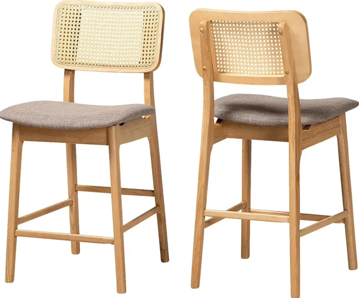 Ballardvale Natural Counter Stool, Set of 2