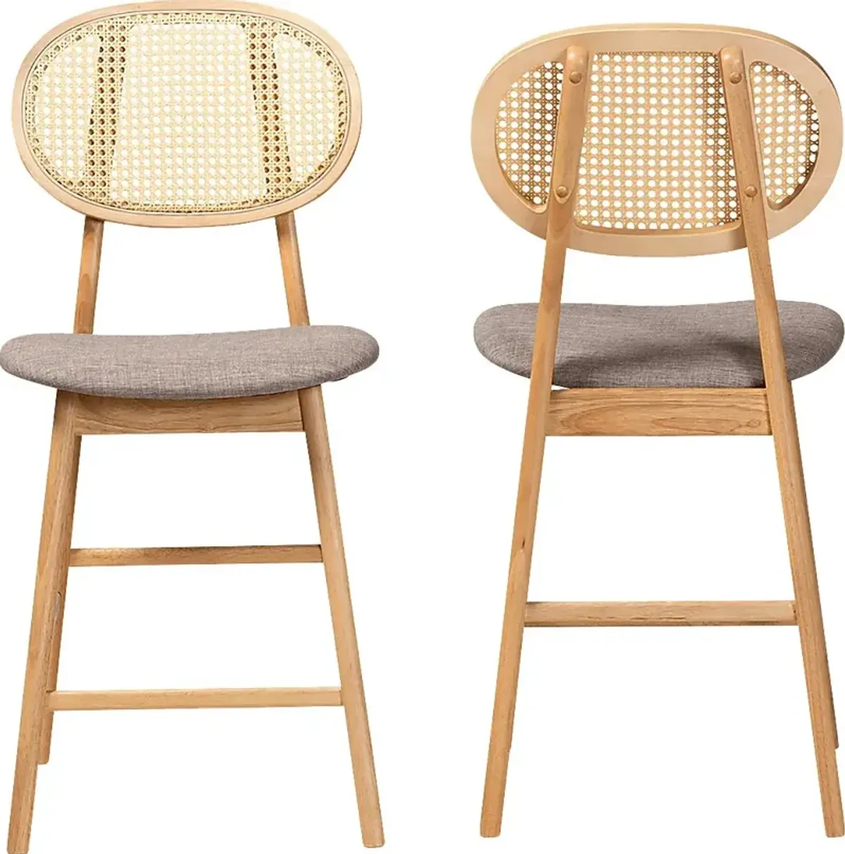 Alonesos Light Brown Counter Stool, Set of 2