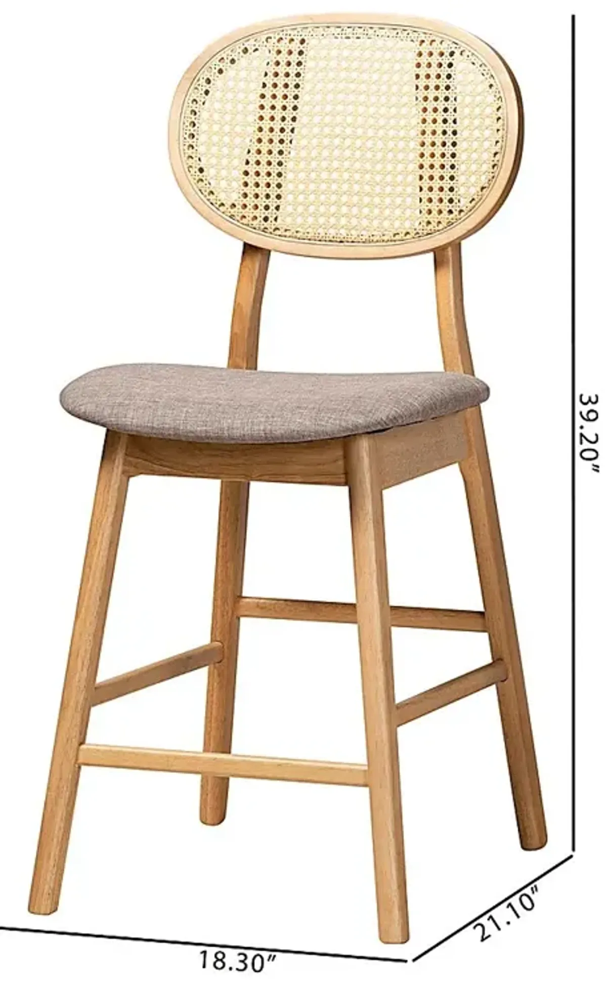 Alonesos Light Brown Counter Stool, Set of 2