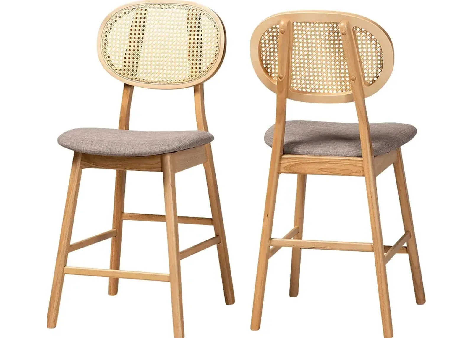 Alonesos Light Brown Counter Stool, Set of 2