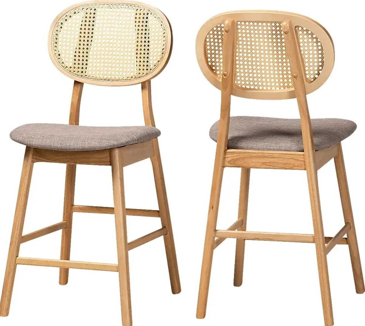 Alonesos Light Brown Counter Stool, Set of 2