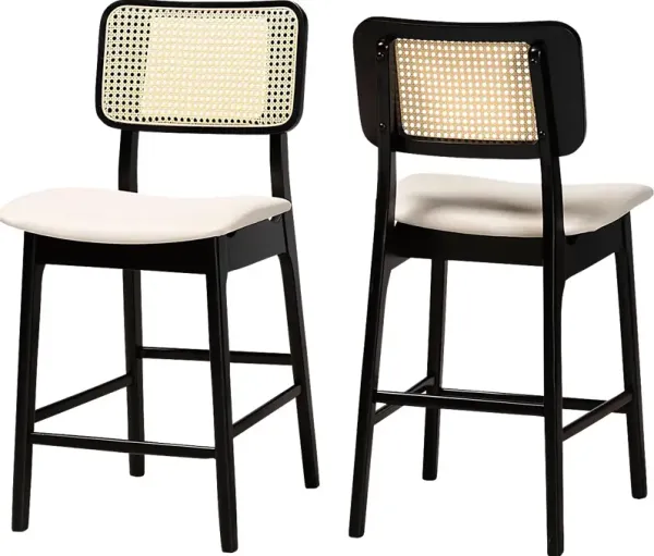 Ballardvale Black Counter Stool, Set of 2
