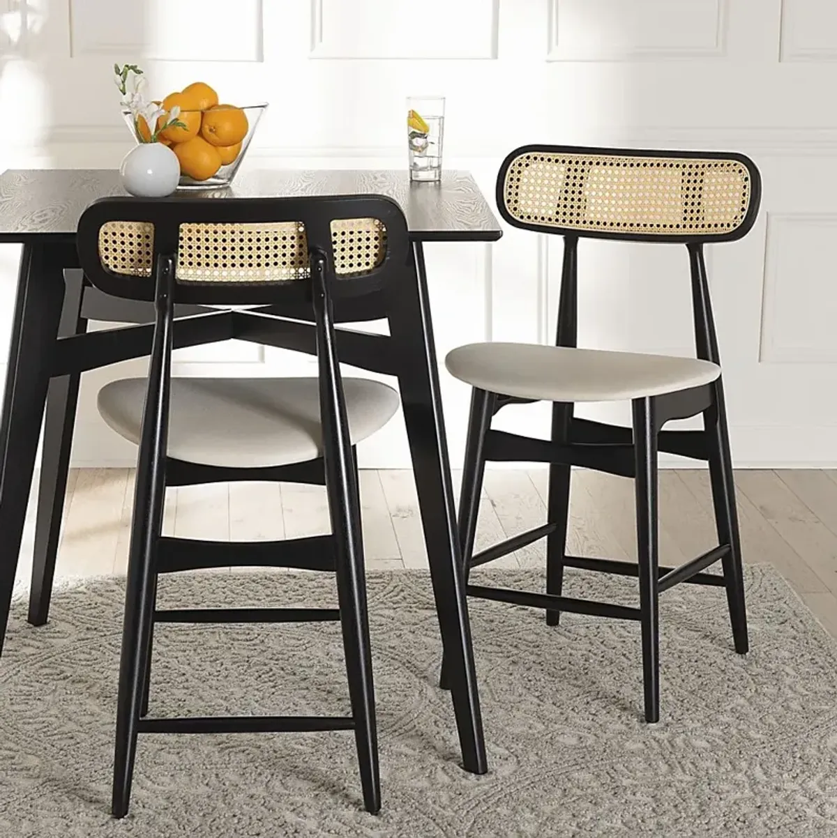 Argilla Black Counter Stool, Set of 2