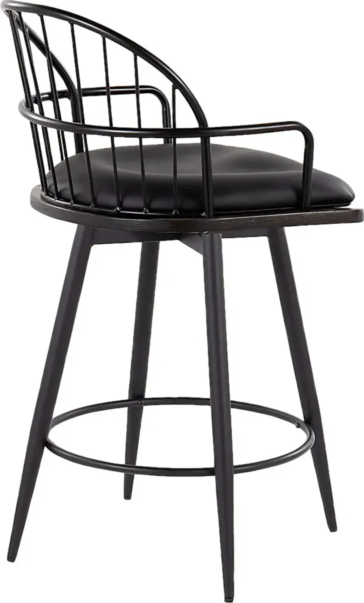 Charlias II Black Swivel Counter Height Stool, Set of 2