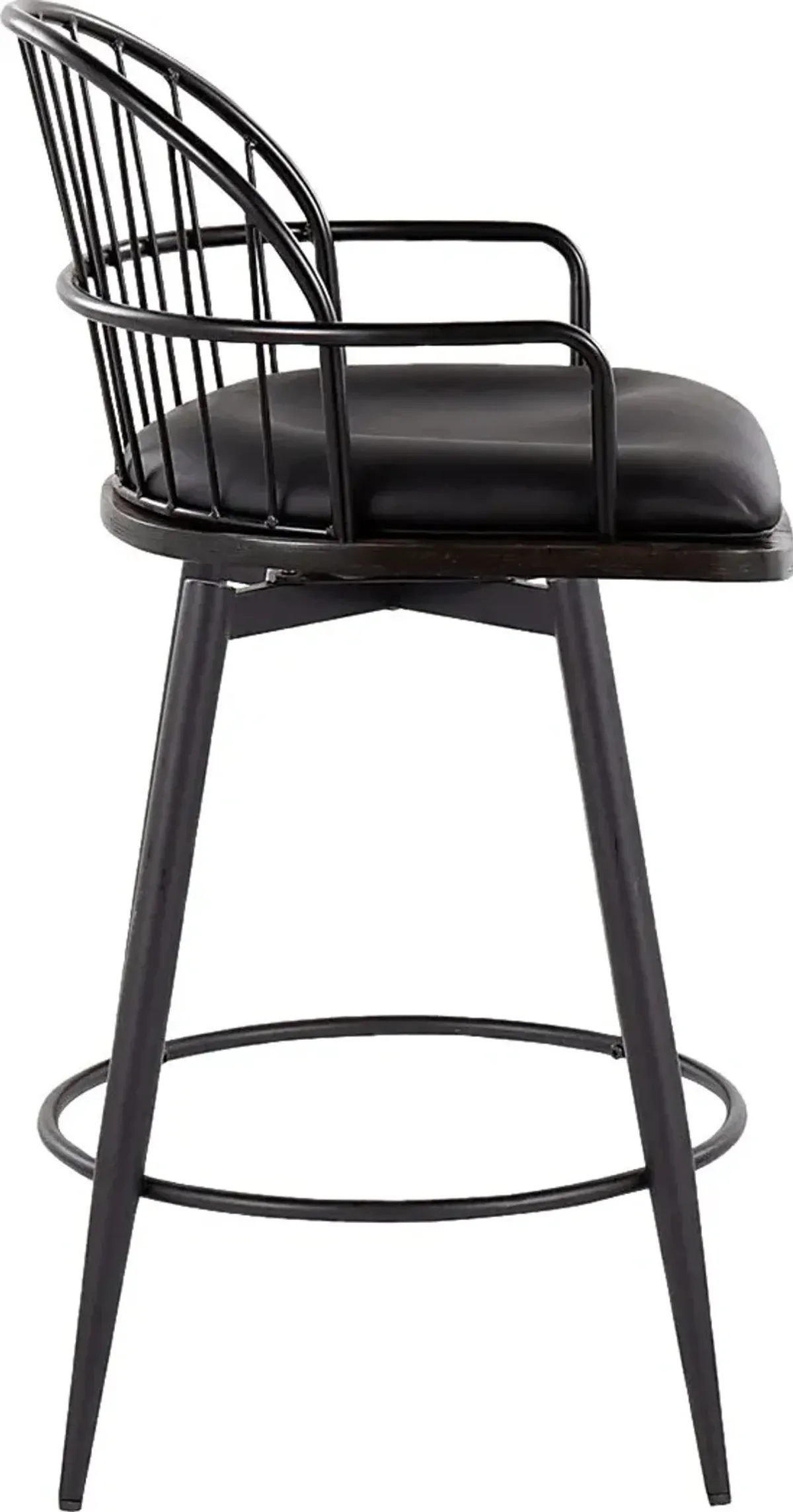 Charlias II Black Swivel Counter Height Stool, Set of 2