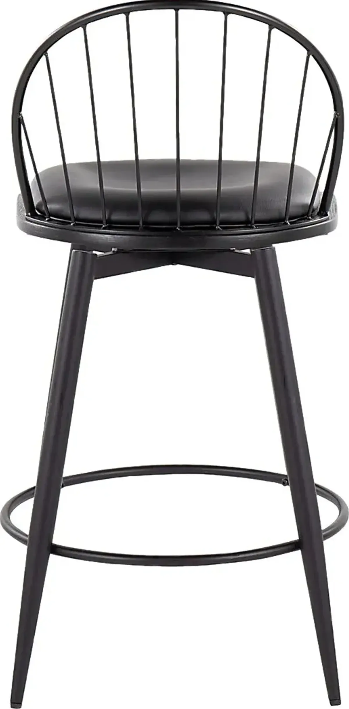 Charlias IV Black Swivel Counter Height Stool, Set of 2