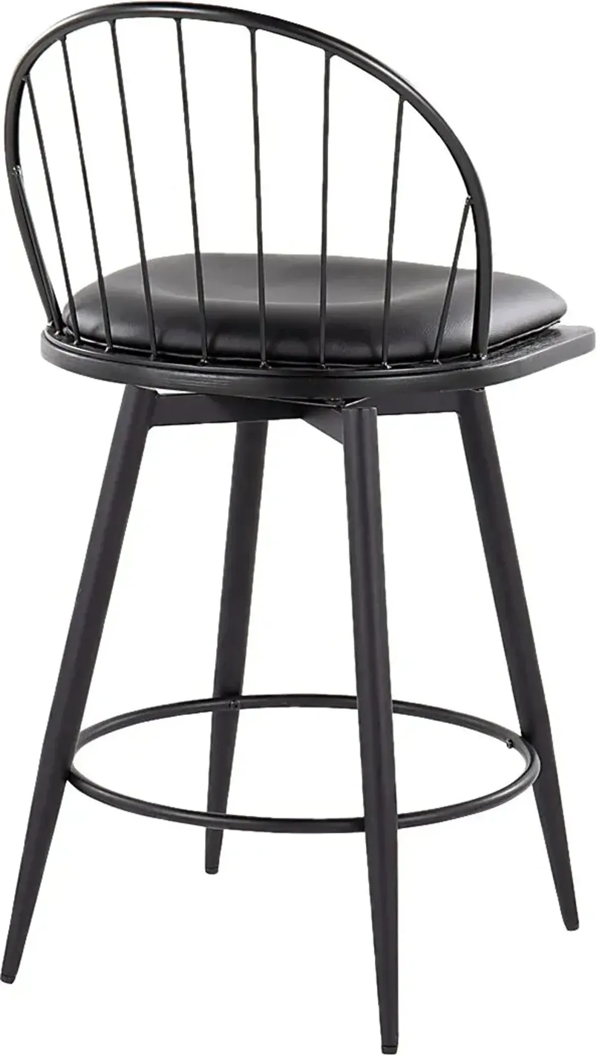 Charlias IV Black Swivel Counter Height Stool, Set of 2