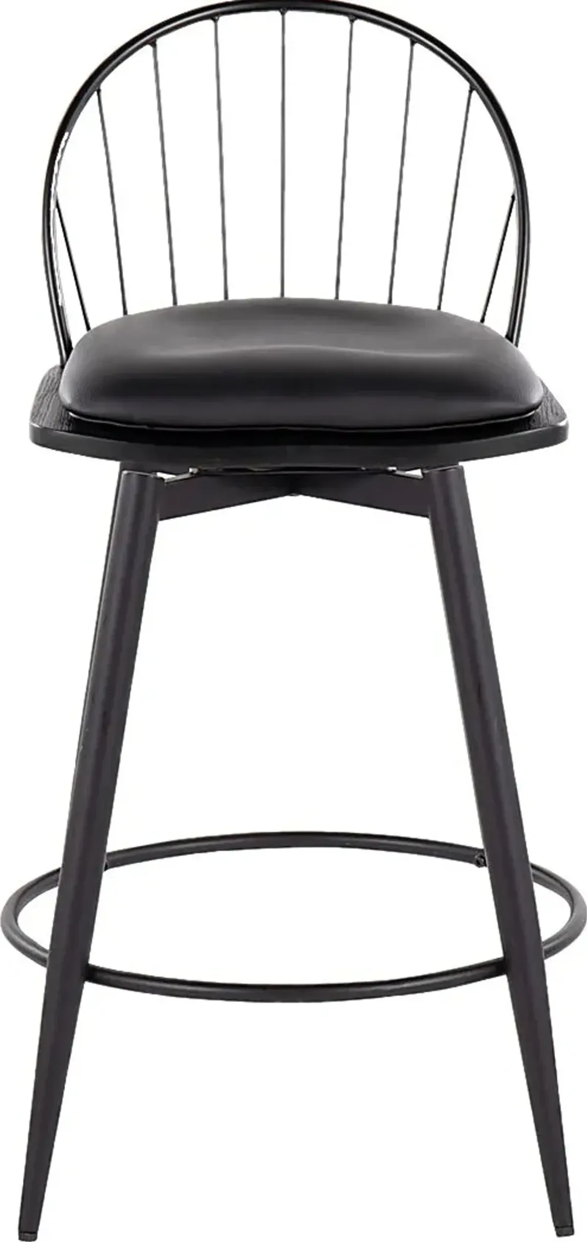 Charlias IV Black Swivel Counter Height Stool, Set of 2