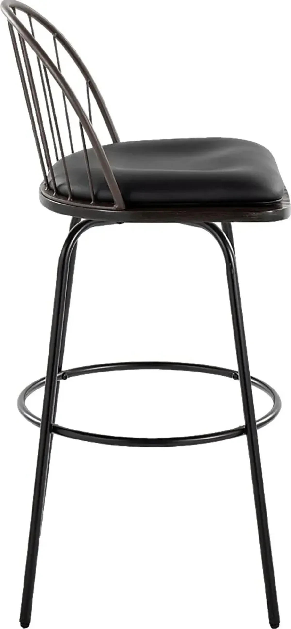 Charlias VII Black Swivel Barstool, Set of 2