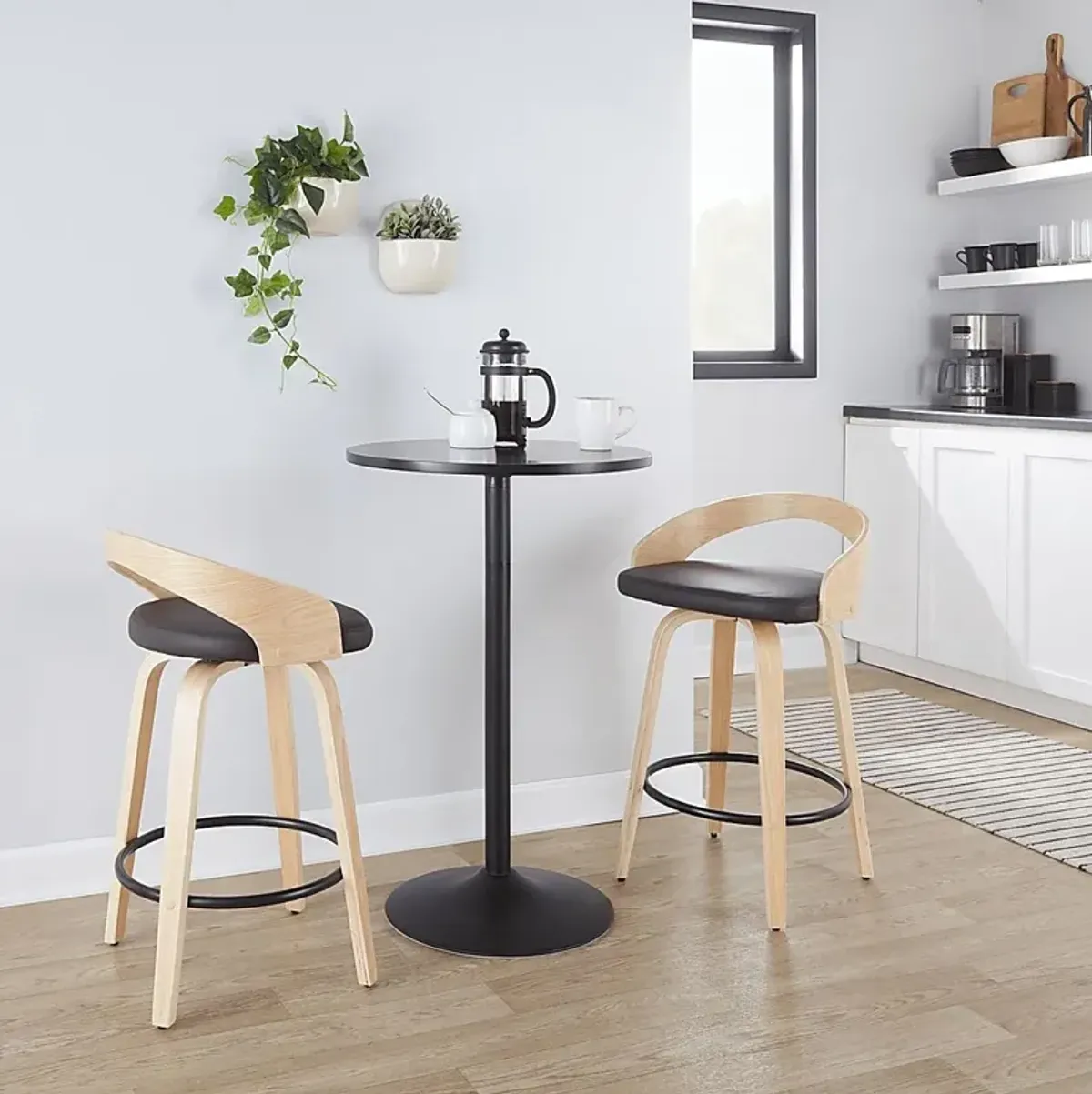 Zykan III Brown Swivel Counter Height Stool, Set of 2