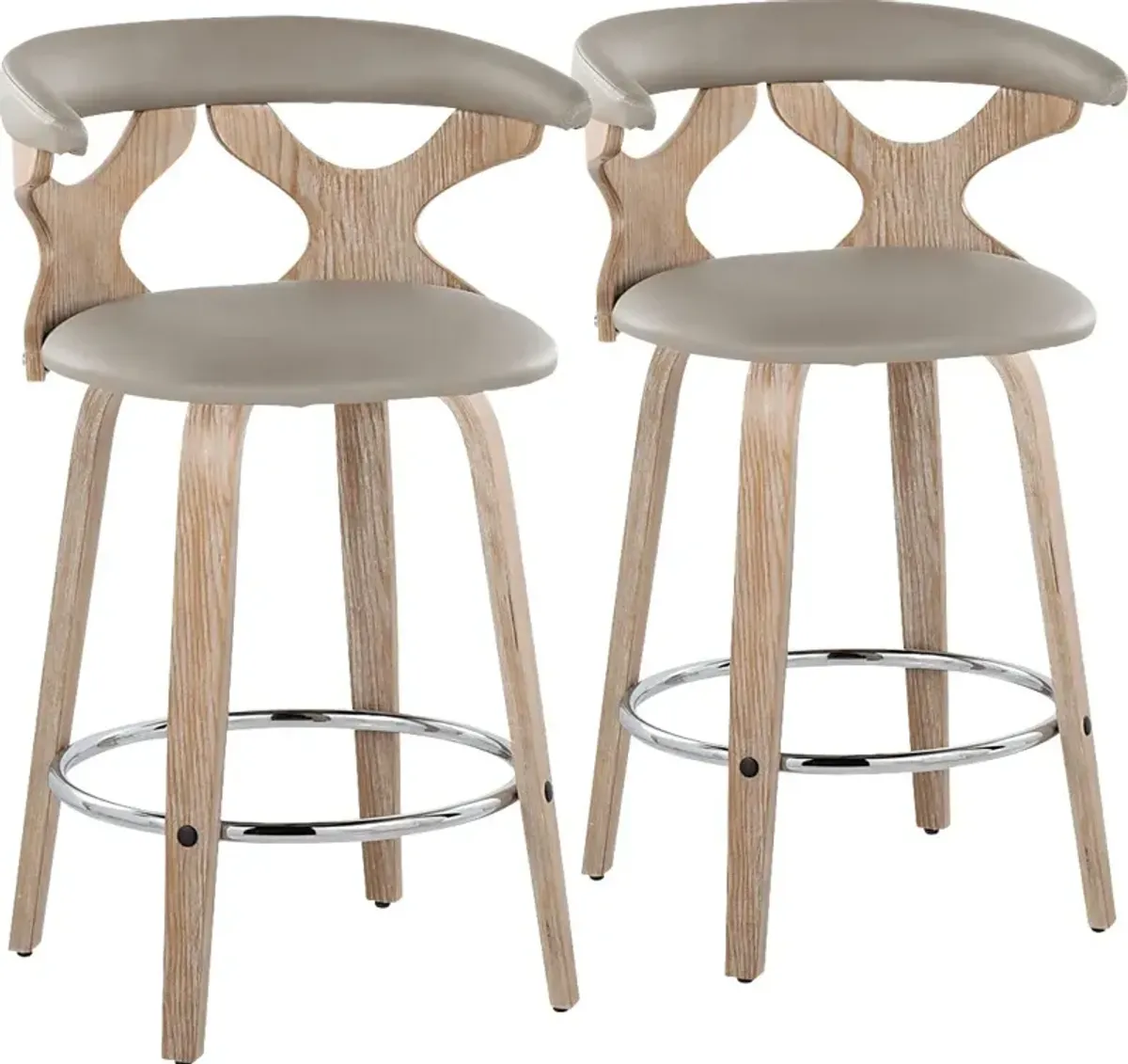 Cardeza II Light Gray Counter Height Stool, Set of 2